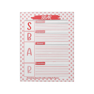 Healthcare Student SBAR Template Notepad