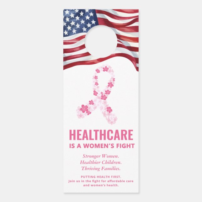 Healthcare Women’s Fight Awareness Fundraiser 2026 Door Hanger (Front)