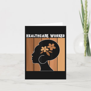 Healthcare Worker Afro African American Black Hist Card