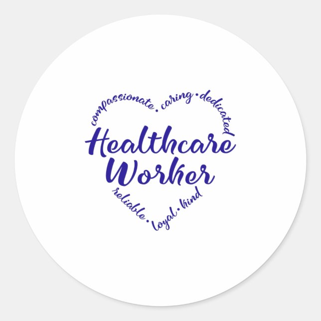 Healthcare worker, health care worker classic round sticker (Front)