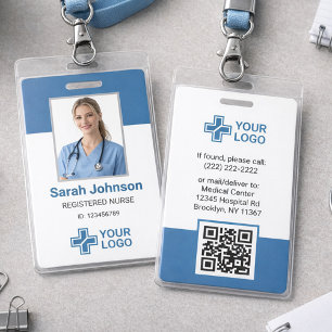 Healthcare Worker Photo ID Blue Badge