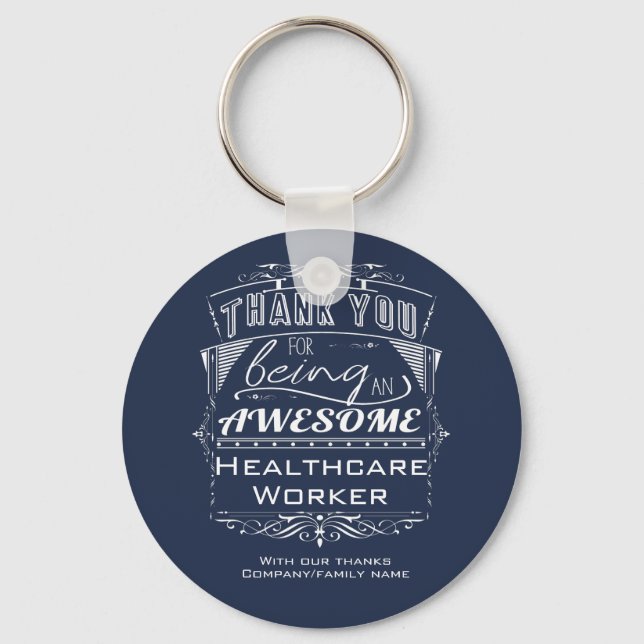 Healthcare Worker Thank You Appreciation Keychain (Front)