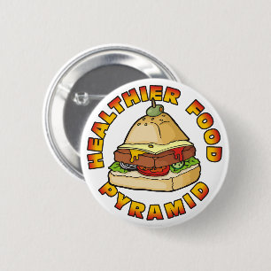 Healthier Food Pyramid 6 Cm Round Badge