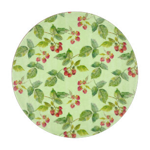 Healthy Berry: Raspberry Seamless Background. Cutting Board