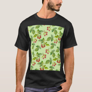 Healthy Berry: Raspberry Seamless Background. T-Shirt