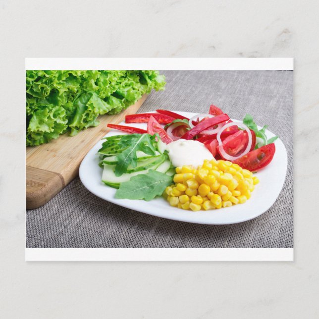 Healthy dish made from natural  ingridients postcard (Front)