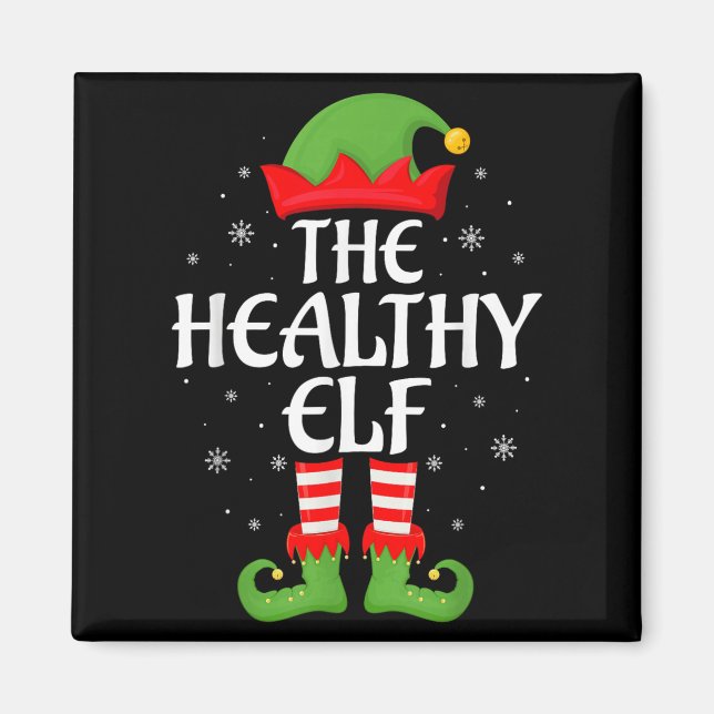 Healthy Elf Xmas Family Matching Elf Squad Christm Magnet (Front)