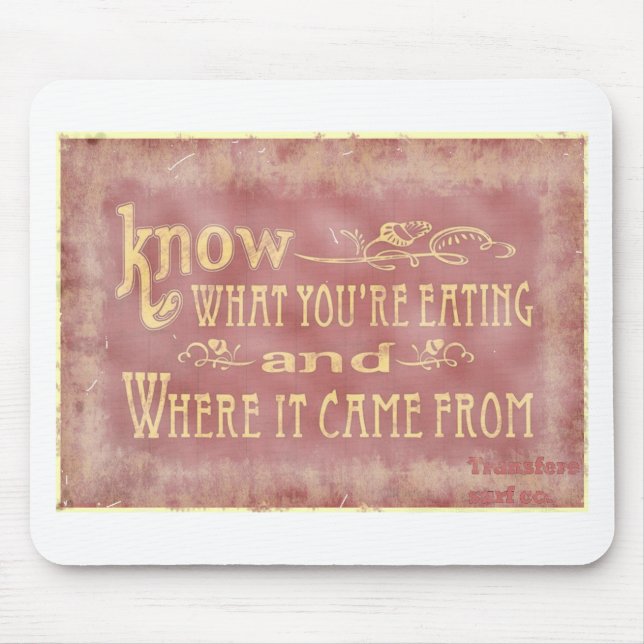 Healthy farm Eating organic Mouse Pad (Front)