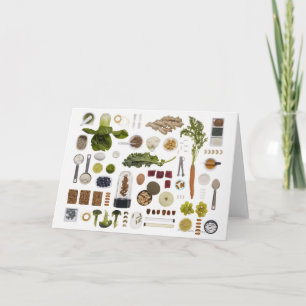 Healthy food grid on a white background. card