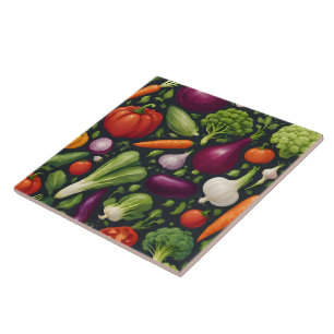 Healthy Food Happy Vegetables Modern Collection Tile