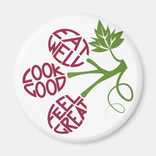 Healthy food quote design for fitness motivation magnet