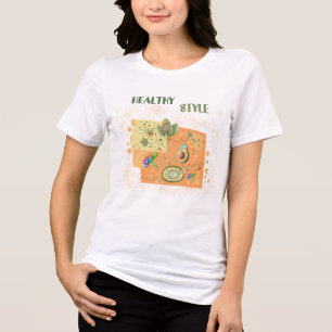 Healthy food t-shirt with funny inscription  Tri-Blend shirt