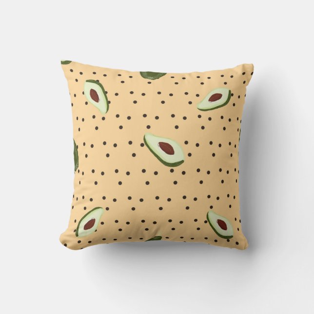 Healthy foods. Seamless avocado pattern,  avocado  Cushion (Front)