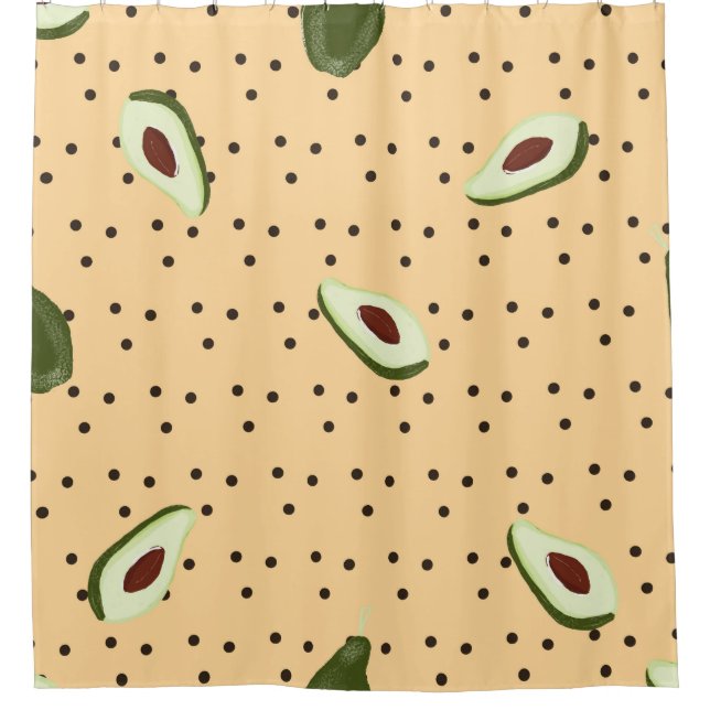 Healthy foods. Seamless avocado pattern,  avocado  Shower Curtain (Front)