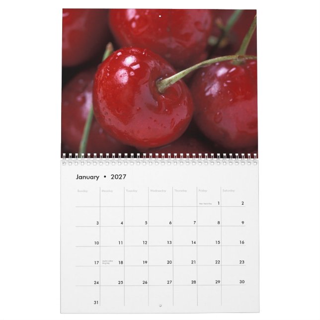 Healthy Fruit Photography Calendar (Jan 2027)