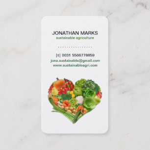 Healthy Fruits Vegetables Heart Business Card