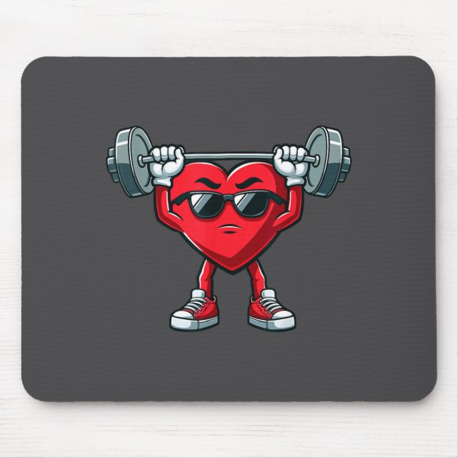 Healthy Heart Heart Disease Awareness Weightliftin Mouse Pad (Front)