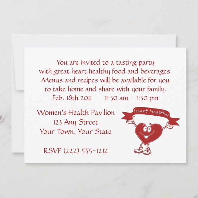 Healthy Heart man  cardiology  awareness symbol Invitation (Front)