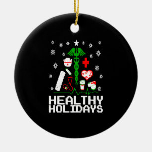 Healthy Holidays Nurse Ceramic Tree Decoration