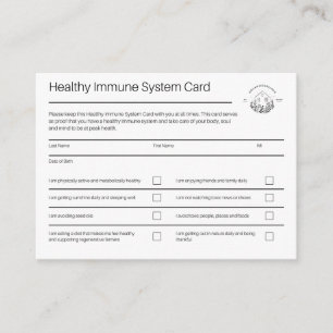 Healthy Immune System Card   Pack of 100