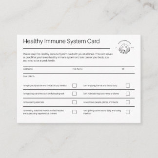 Healthy Immune System Card | Pack of 100
