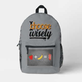 Healthy lifestyle design printed backpack