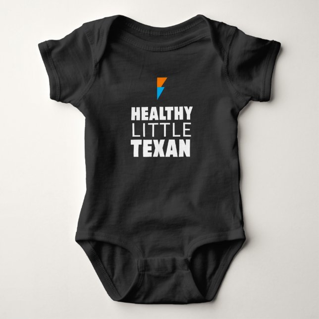 Healthy Little Texan - Black Baby Bodysuit (Front)