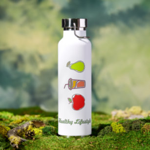 Healthy Living Colourful Food And Beverage Art Water Bottle