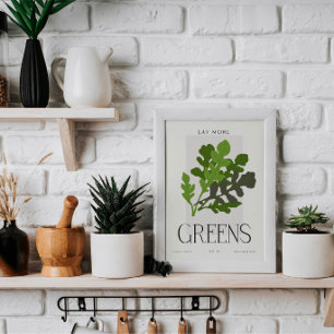Healthy Living Greens Kitchen Wall Art Minimalist