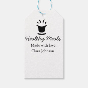Healthy meals with love add name restaurant place gift tags