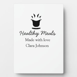 Healthy meals with love add name restaurant place plaque