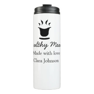 Healthy meals with love add name restaurant place thermal tumbler