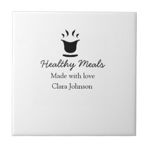 Healthy meals with love add name restaurant place tile