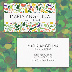 Healthy Personal Chef Nutritionist Modern Veggies Business Card