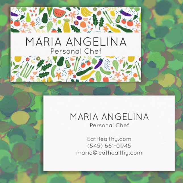 Healthy Personal Chef Nutritionist Modern Veggies Business Card (Creator Uploaded)