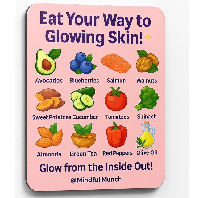 ✨Healthy Skin Fridge Magnet (Glow from within—this fridge magnet highlights beauty-boosting foods for clear, radiant skin.)