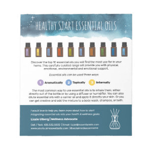 Healthy Start Top Essential Oils Business Handout Notepad