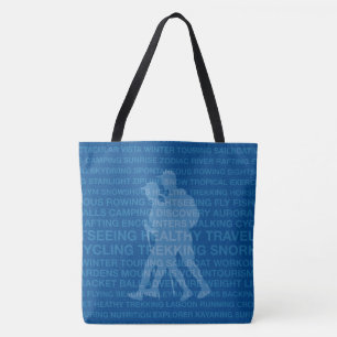 Healthy Trekking Royal Blue Words Beach Bag