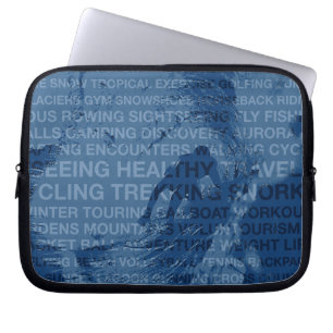 Healthy Trekking Surfer Typography Blue Wet Suit Laptop Sleeve