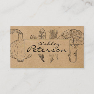 Healthy vegetable garden & craft paper business card