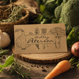 Healthy vegetable garden & craft paper  business card