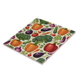 Healthy Vegetables Happy Food Trendy Collection Tile