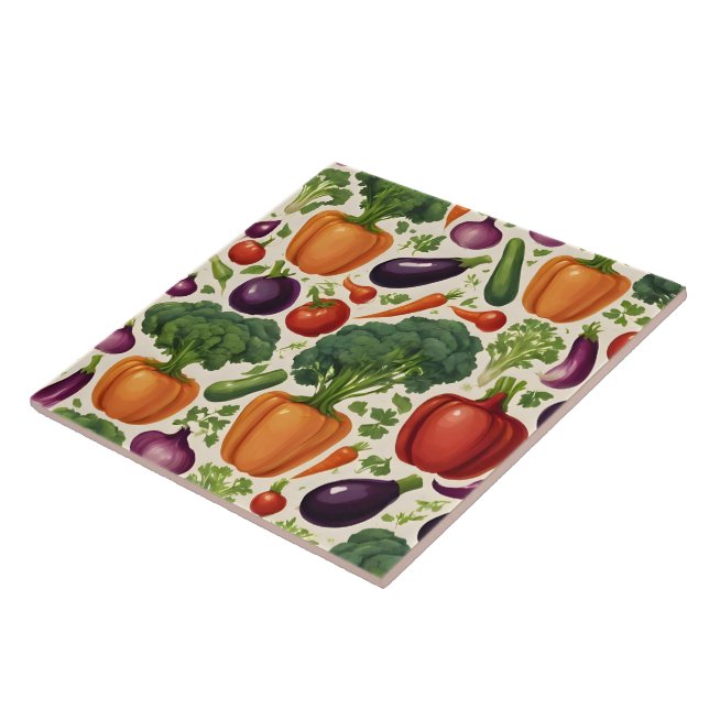 Healthy Vegetables Happy Food Trendy Collection Tile (Side)