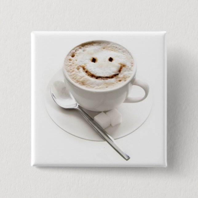 HealthyCoffee fun button badge (Front)