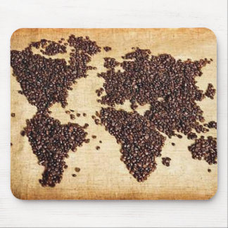HealthyCoffee world map in coffee beans Mouse Pad