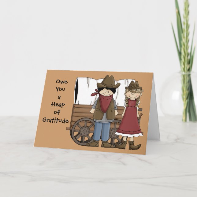 Heap of Gratitude - Western Thank You Card (Front)