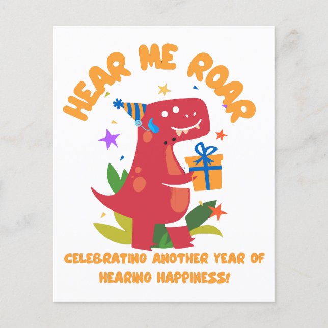 Hear me roar  Cochlear Implant  Hearing Birthday (Front)