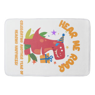 Hear me roar Cochlear Implant Hearing Birthday Bath Mat