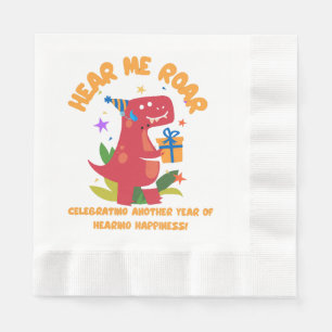 Hear me roar Cochlear Implant Hearing Birthday Napkin