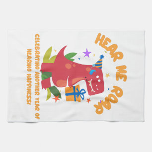 Hear me roar Cochlear Implant Hearing Birthday Tea Towel